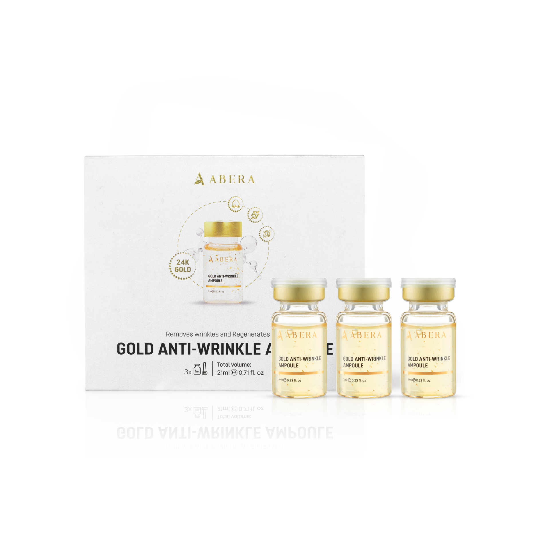 Abera Gold Ampoule Essence 21ml | Firming & Hydrating Anti-Aging Serum (24K Gold)