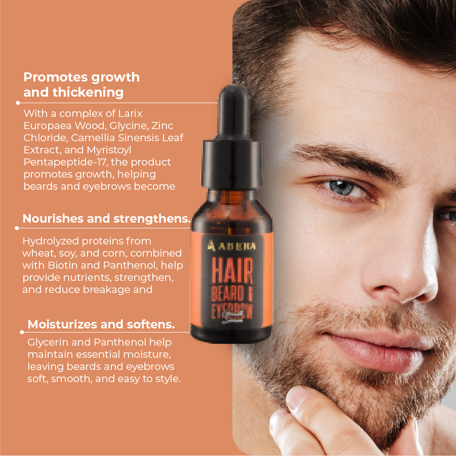 Abera Men Hair, Beard & Eyebrow Growth Serum 30ml
