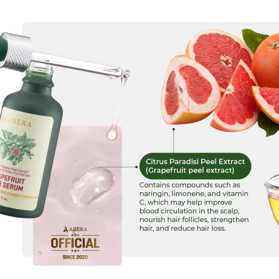 Abera Pink Pomelo Hair Serum 50ml |Smooth, Strong & Shiny Hair