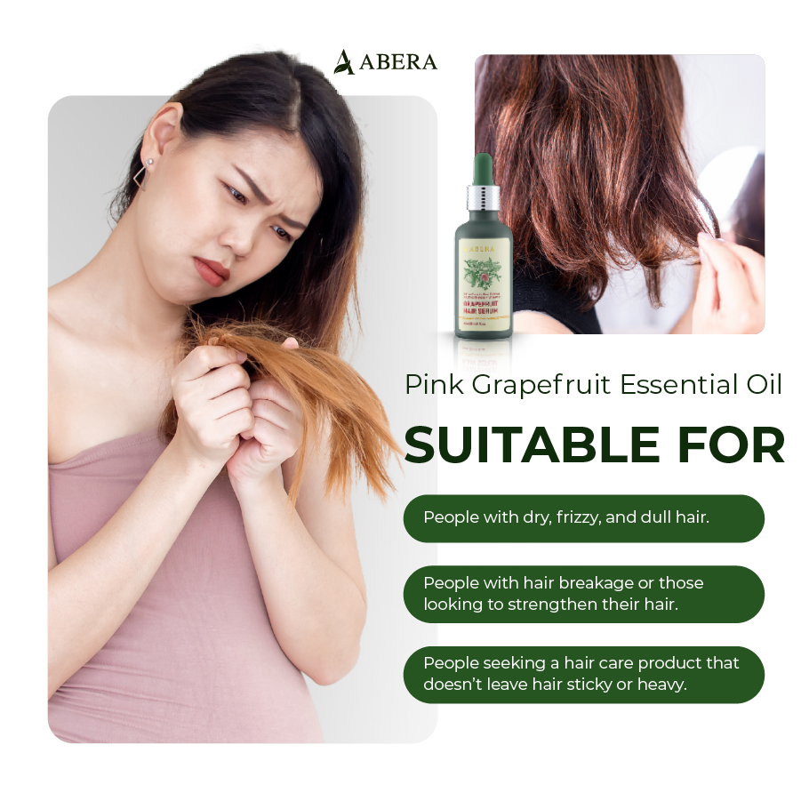 Abera Pink Pomelo Hair Serum 50ml |Smooth, Strong & Shiny Hair