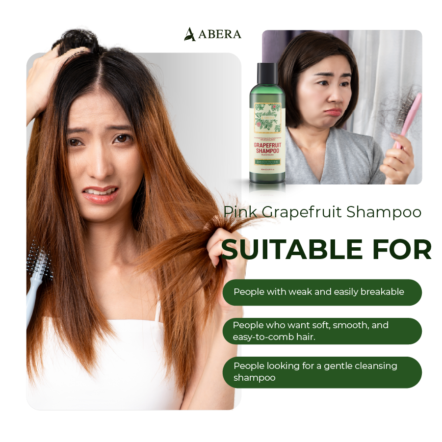 Abera Pink Grapefruit Shampoo 180ml | Gentle Clean & Nourishing Hair Care
