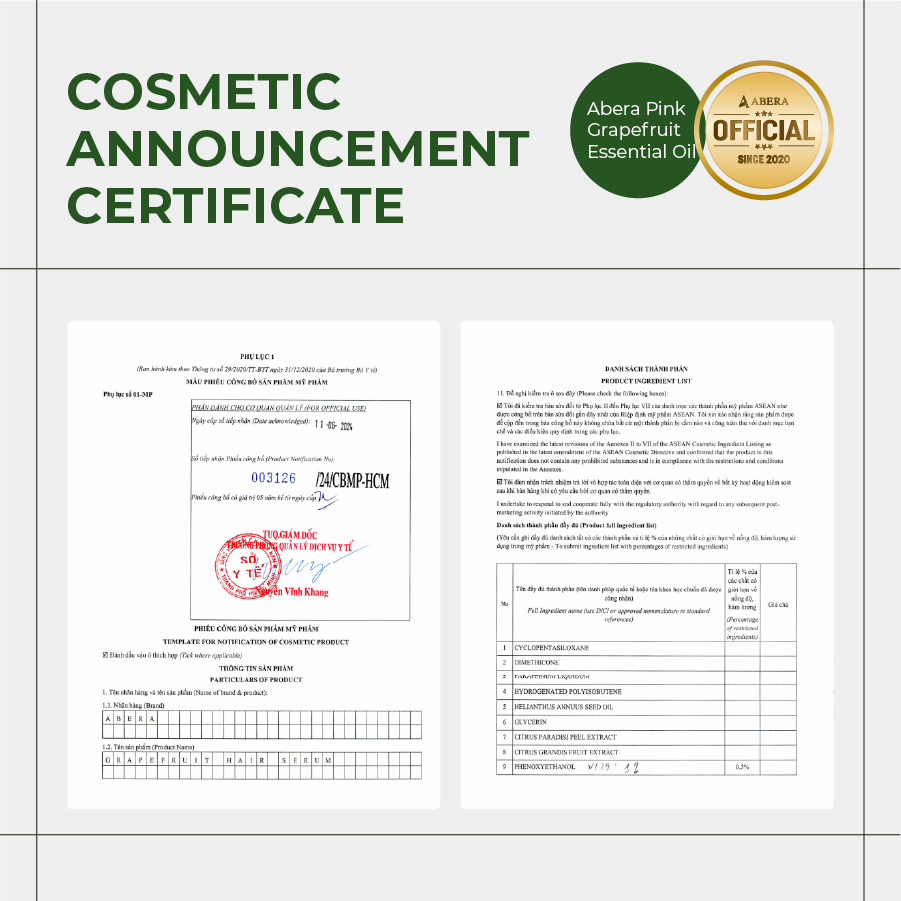 Abera Pink Pomelo Hair Serum 50ml |Smooth, Strong & Shiny Hair