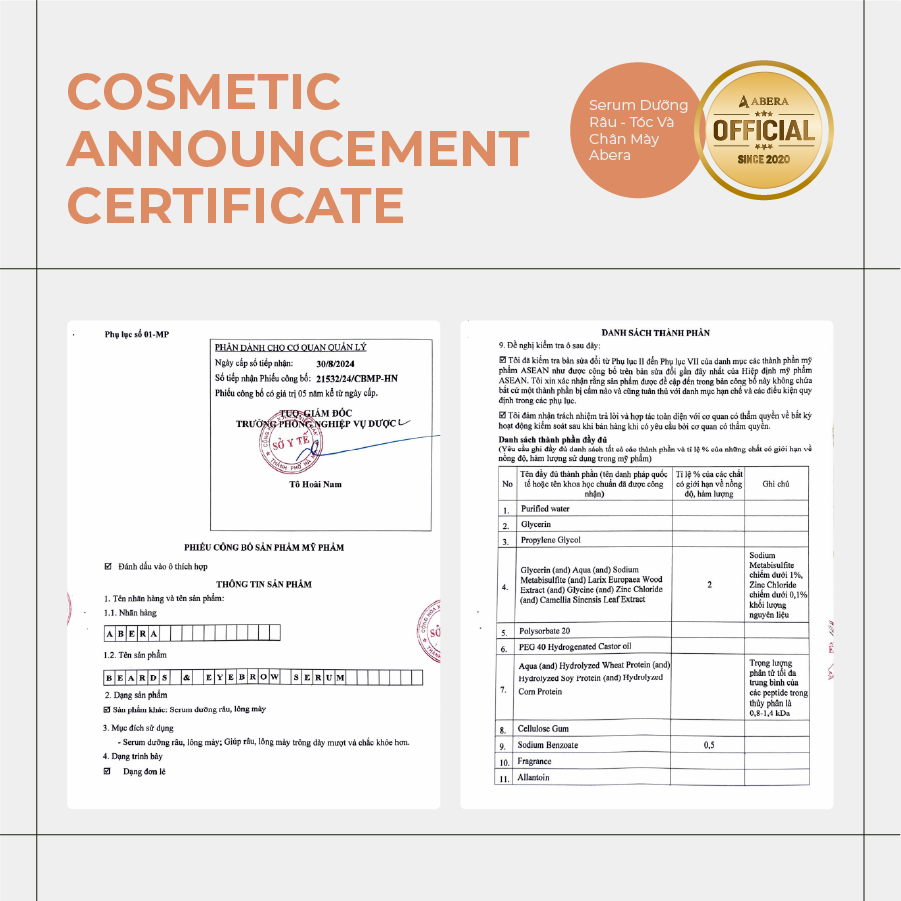 Abera Men Hair, Beard & Eyebrow Growth Serum 30ml