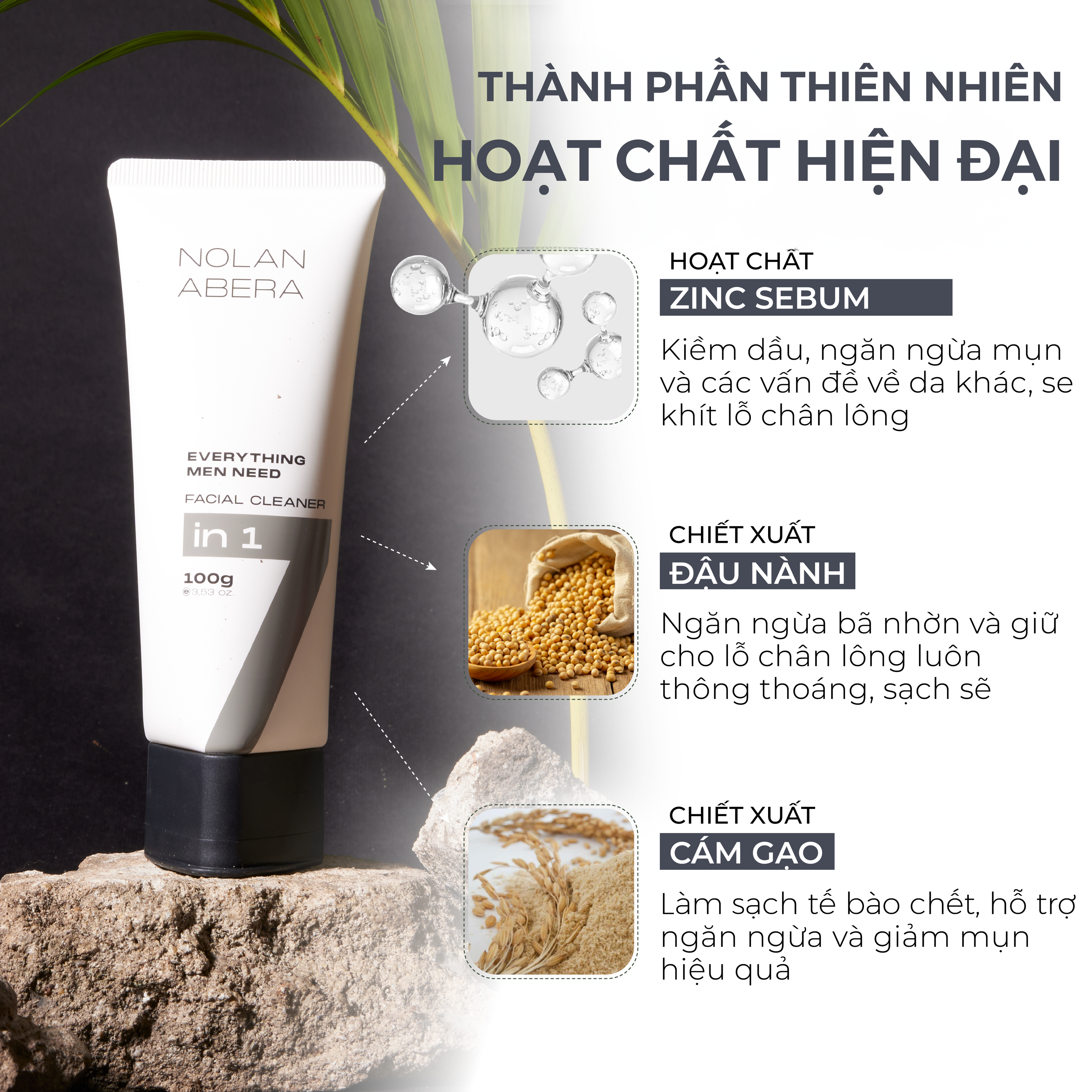 Abera Men Face Cleanser | Deep Cleanse, Oil Control & Skin Detox 100ml