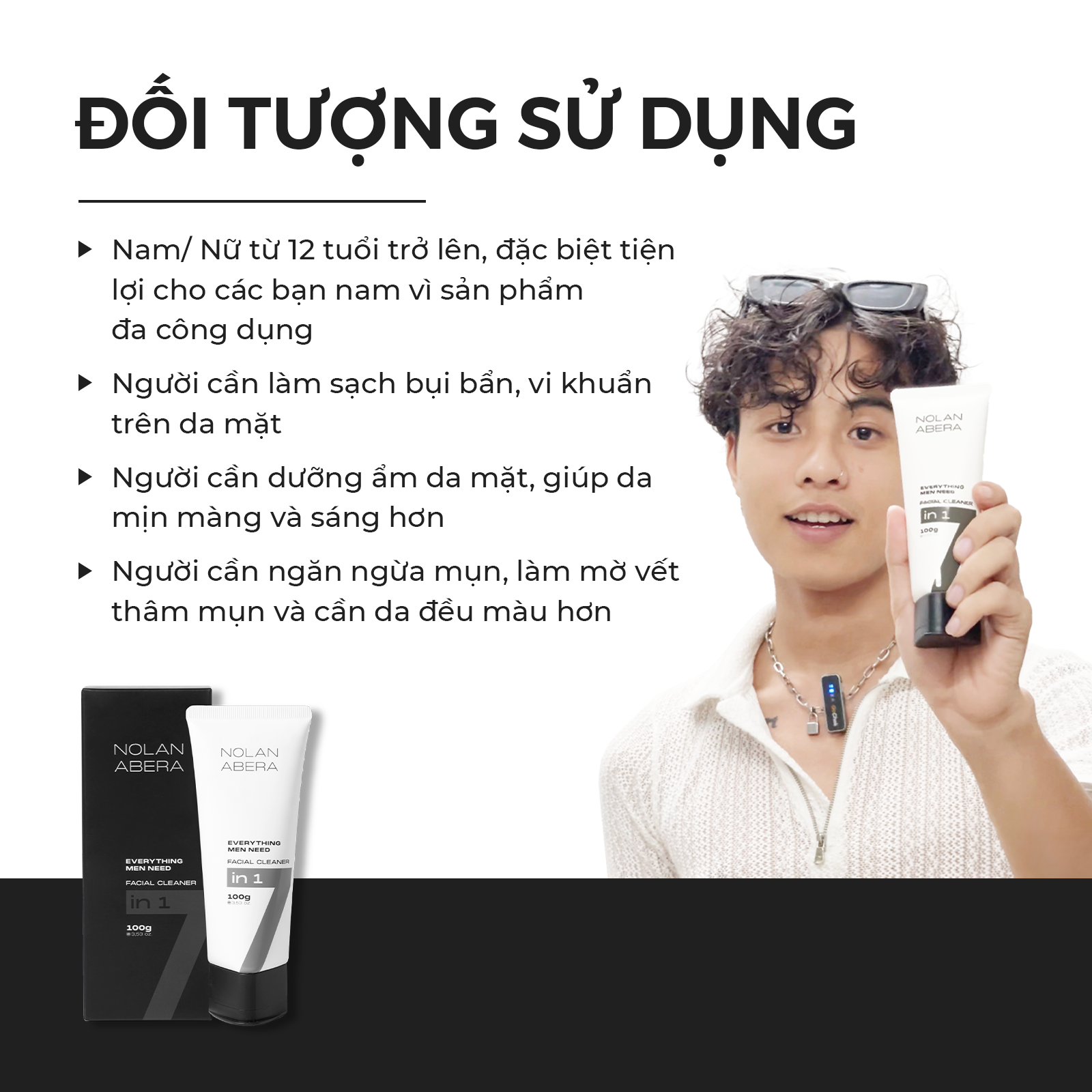 Abera Men Face Cleanser | Deep Cleanse, Oil Control & Skin Detox 100ml